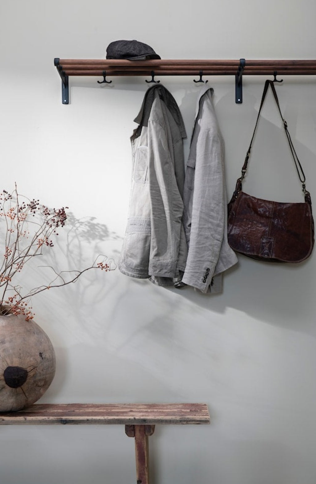 Essem Design Nostalgi Hat Shelf/Shoe Rack Copper, White