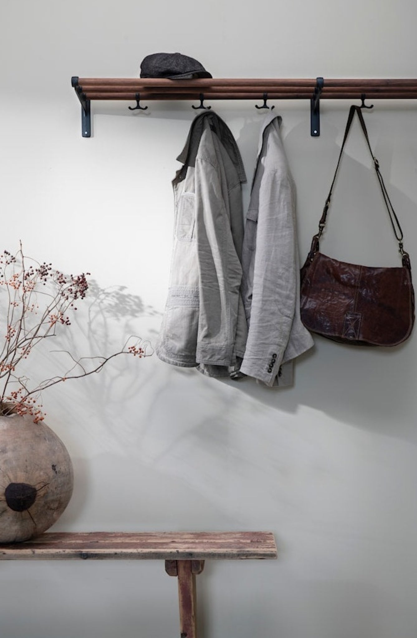 Essem Design Nostalgi Hat Shelf/Shoe Rack Copper, White