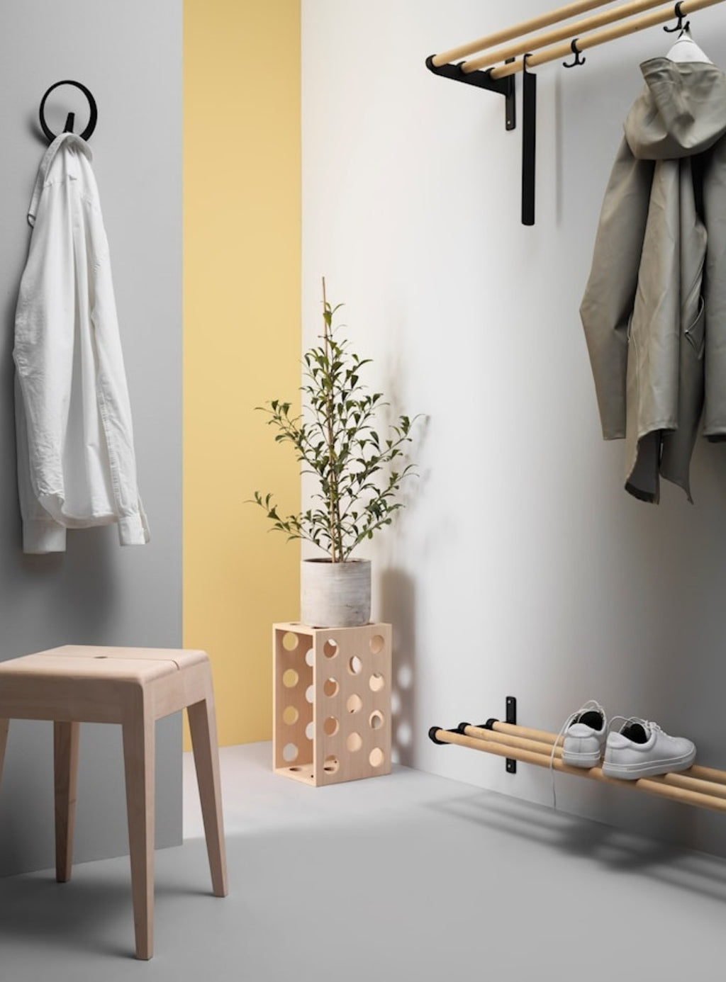 Essem Design Nostalgi Hat Shelf/Shoe Rack Copper, White