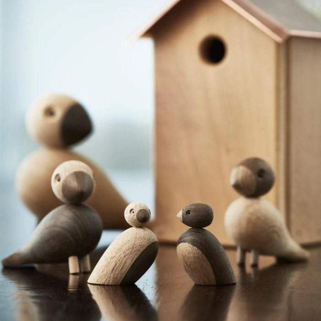 Kay Bojesen Sparrows Pair Oak/Smoked Oak