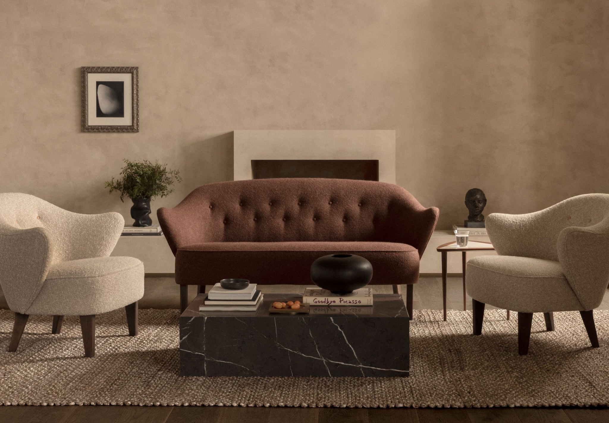 Audo Copenhagen Ingeborg Armchair Buttons Vegetal, Sacho Zero 1/Smoked Oak