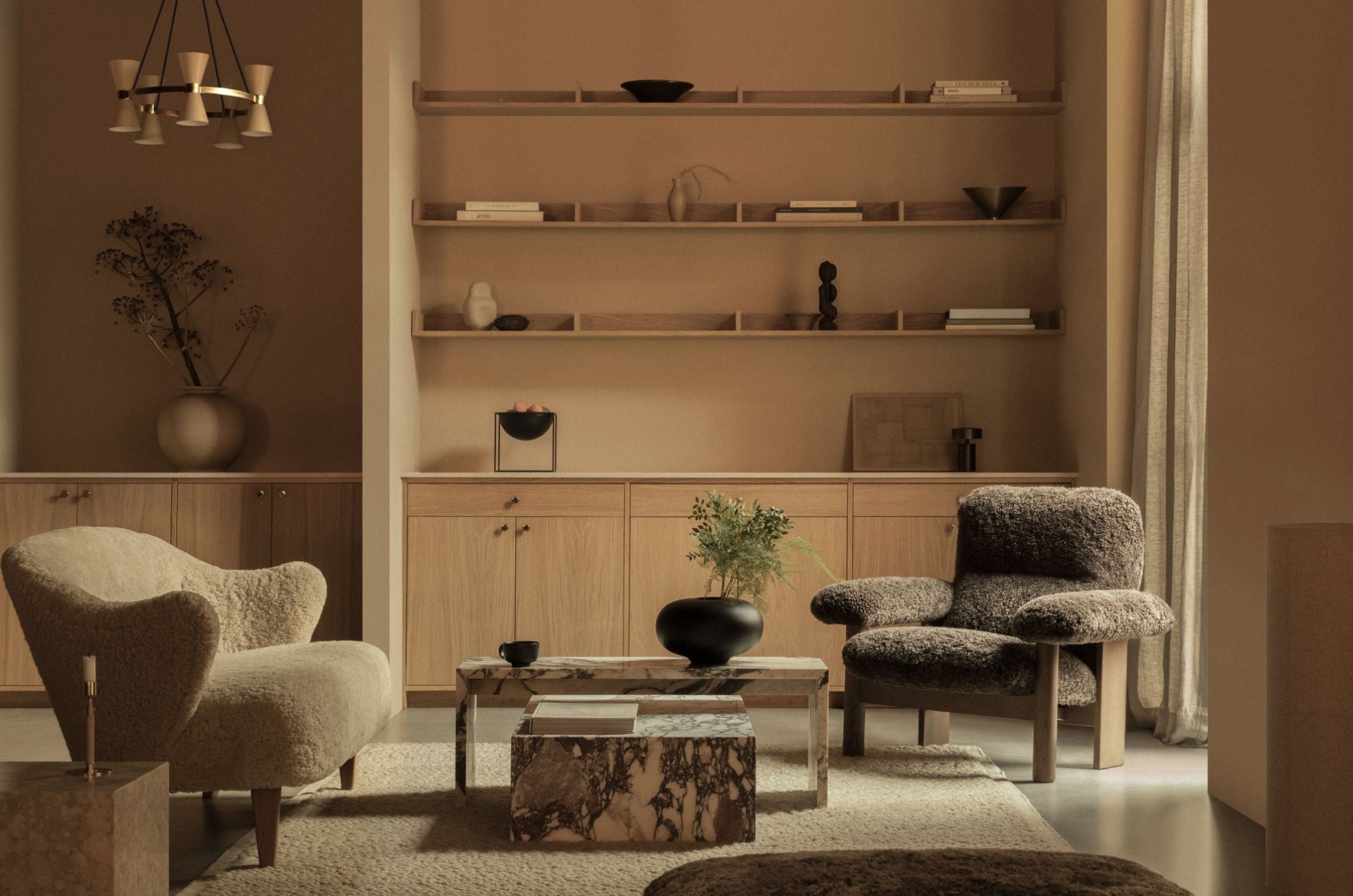 Audo Copenhagen Ingeborg Armchair Buttons Vegetal, Sacho Zero 1/Smoked Oak