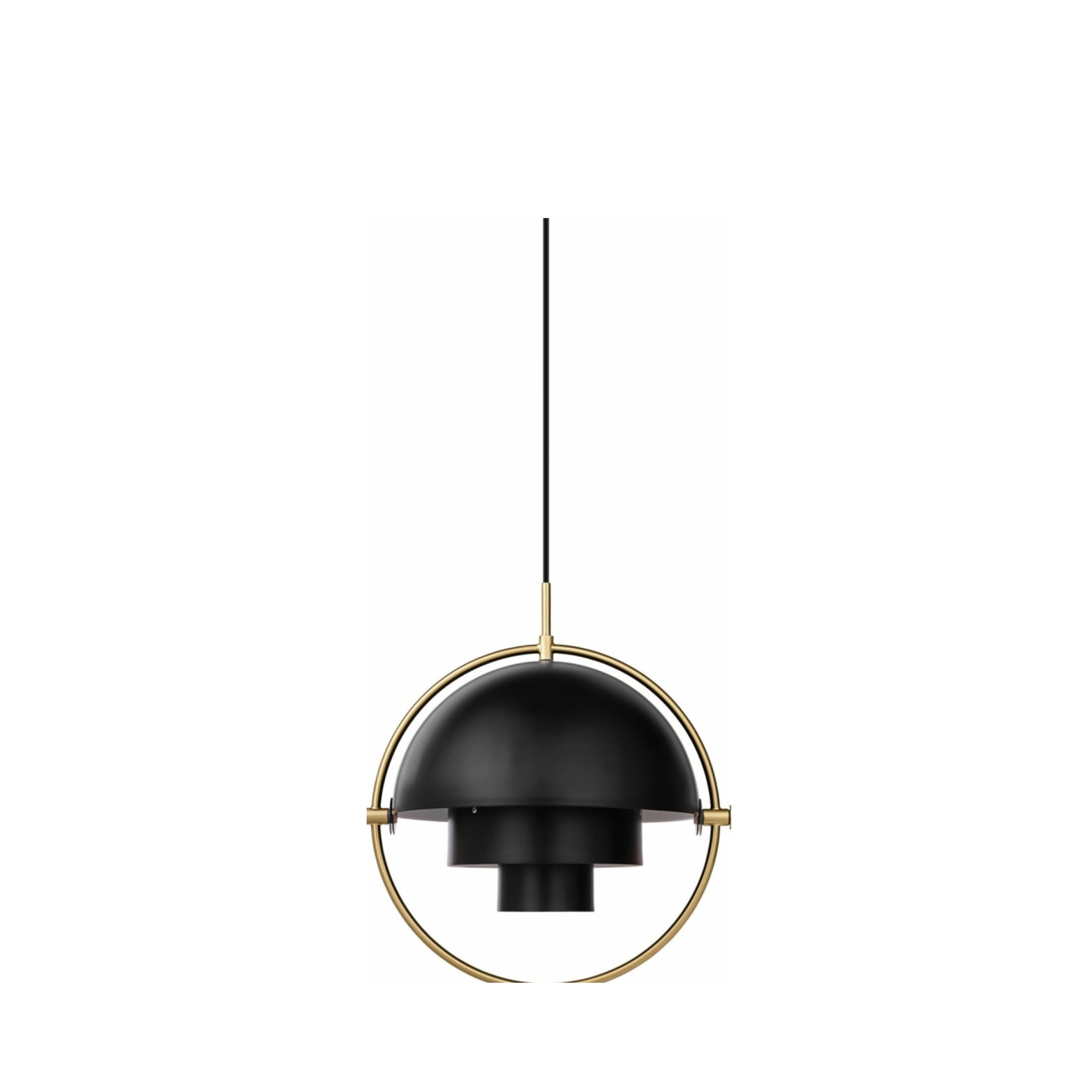Gubi Multi Lite Suspension Lamp Brass Base/ Soft Black Semi Matt, ø36 Cm