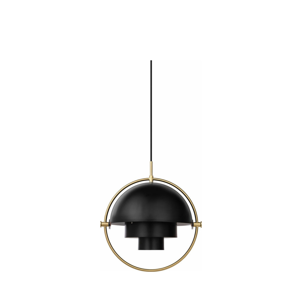 Gubi Multi Lite Suspension Lamp Brass Base/ Soft Black Semi Matt, ø36 Cm
