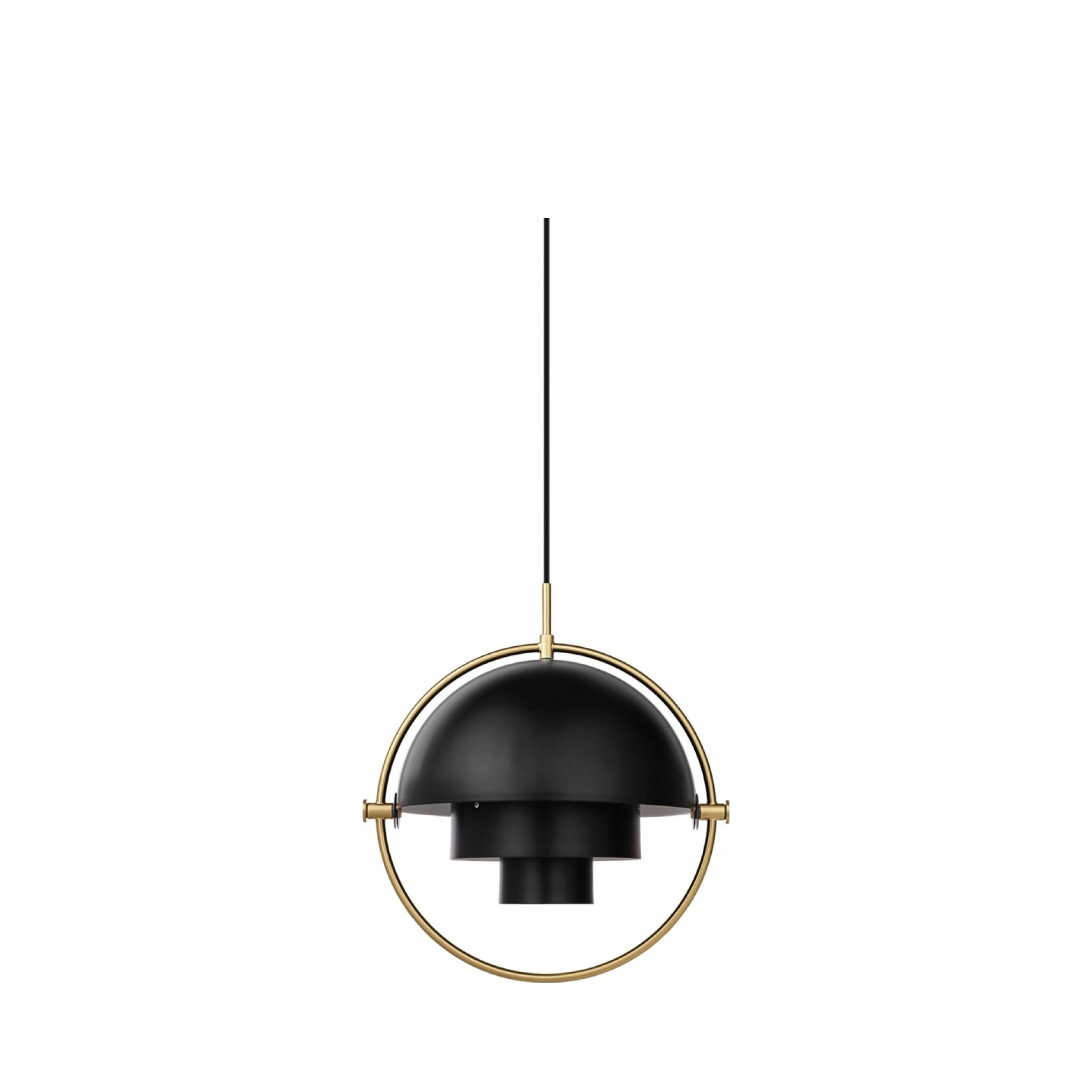 Gubi Multi Lite Suspension Lamp Brass Base/ Soft Black Semi Matt, ø36 Cm