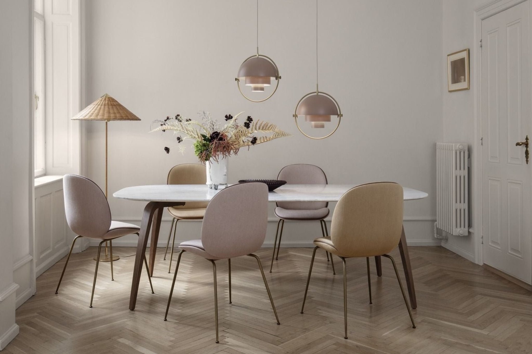 Gubi Multi Lite Suspension Lamp Brass Base/ Soft Black Semi Matt, ø36 Cm