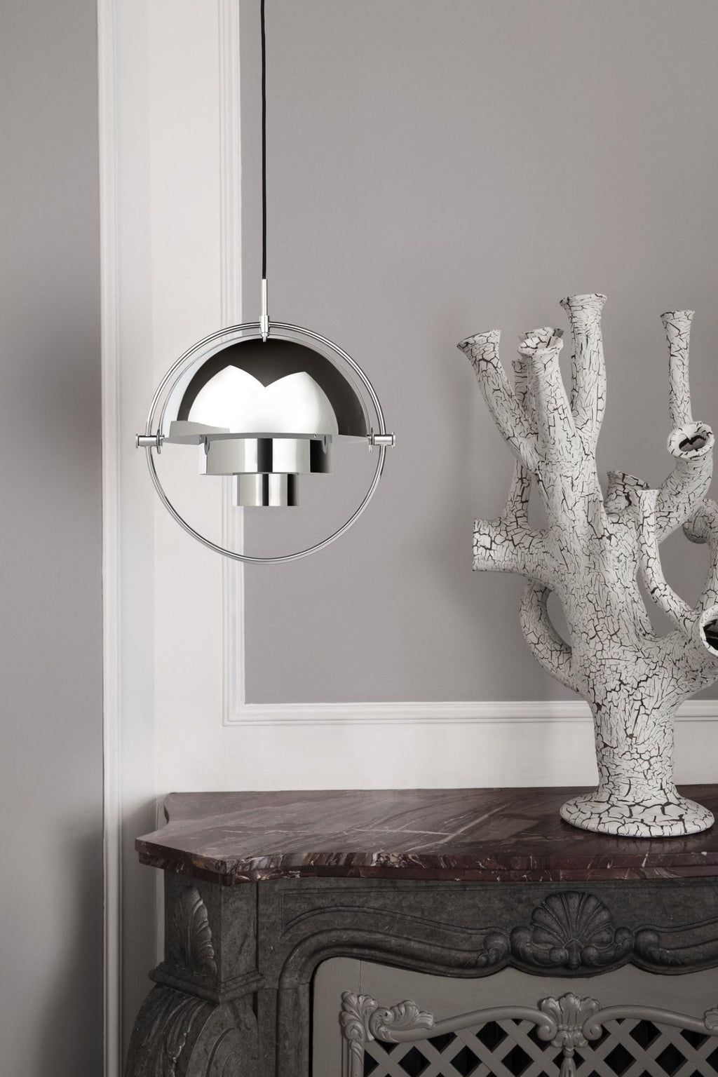 Gubi Multi Lite Suspension Lamp Brass Base/ Soft Black Semi Matt, ø36 Cm