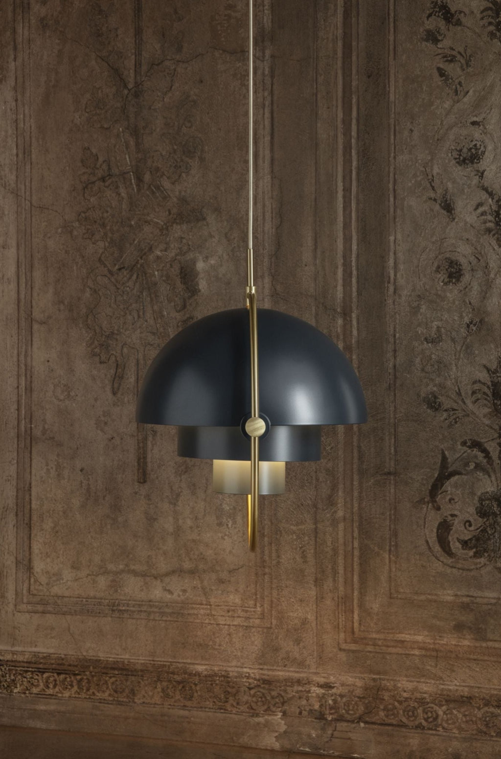 Gubi Multi Lite Suspension Lamp Brass Base/ Soft Black Semi Matt, ø36 Cm