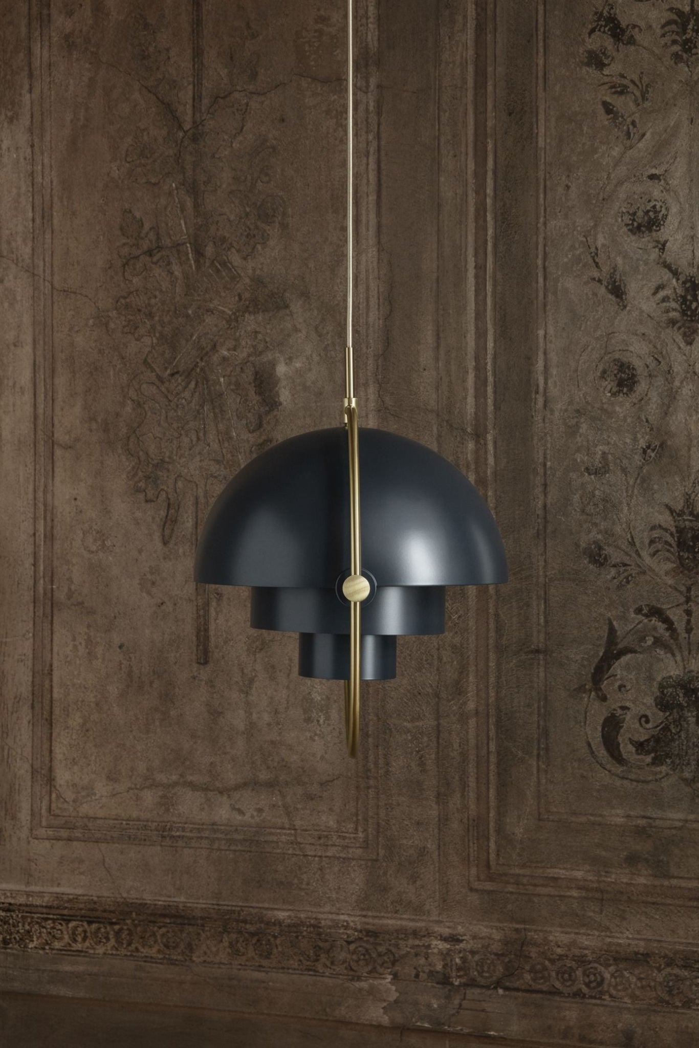 Gubi Multi Lite Suspension Lamp Brass Base/ Soft Black Semi Matt, ø36 Cm
