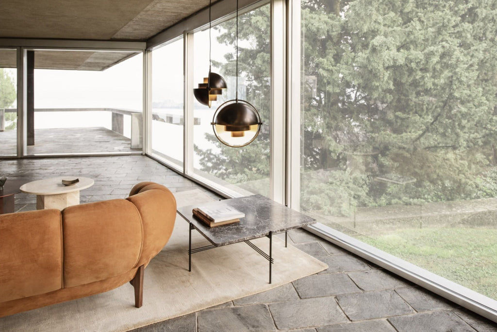 Gubi Multi Lite Suspension Lamp Brass Base/ Soft Black Semi Matt, ø36 Cm