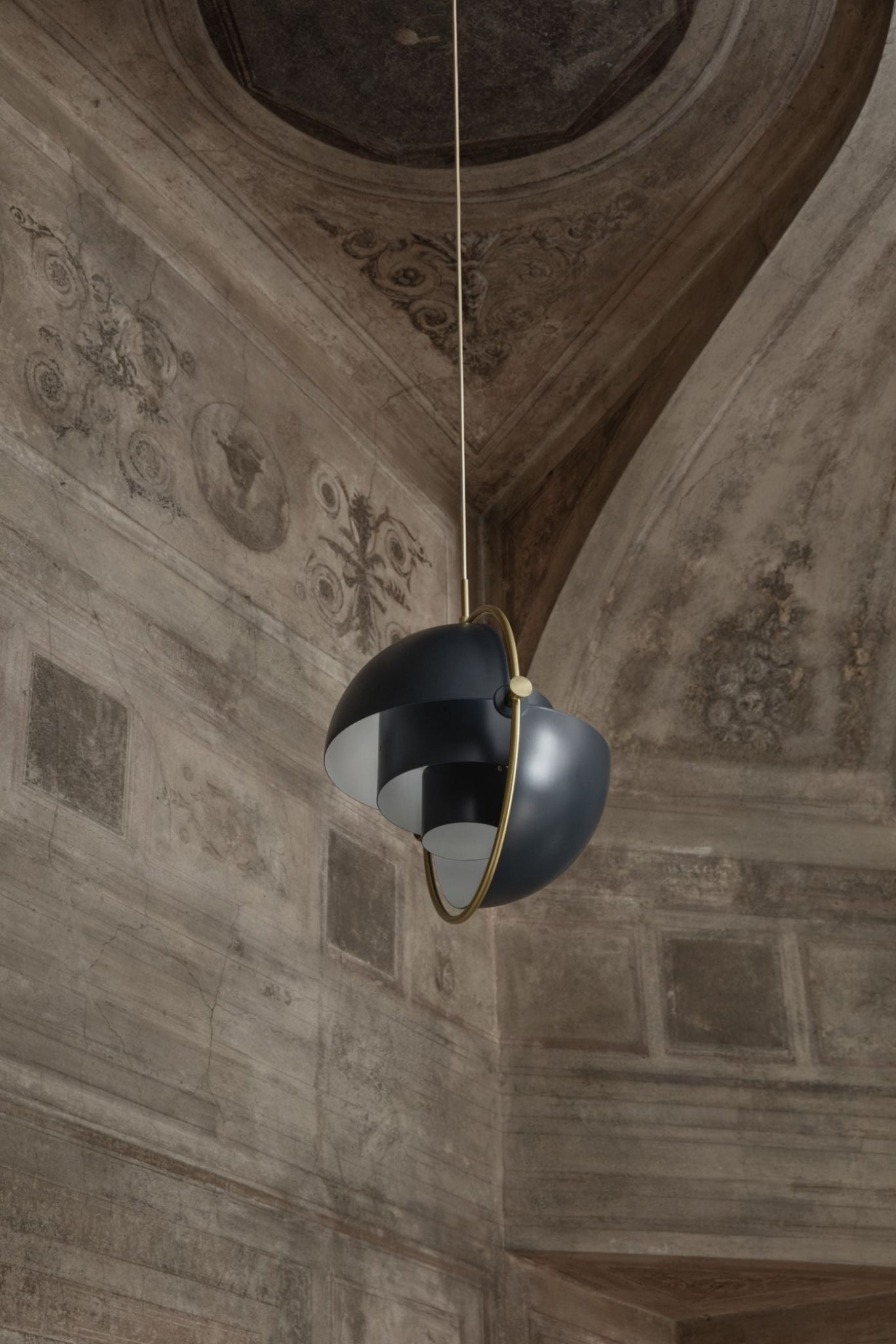 Gubi Multi Lite Suspension Lamp Brass Base/ Soft Black Semi Matt, ø36 Cm