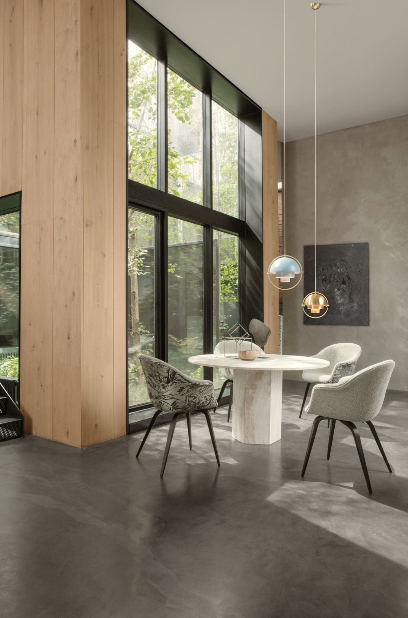 Gubi Multi Lite Suspension Lamp Brass Base/ Soft Black Semi Matt, ø36 Cm