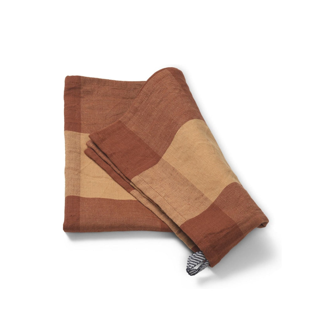 Ferm Living Hale Tea Towel, Peach/Spice Red