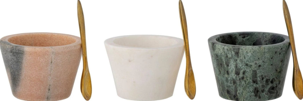 Creative Collection Rosamynthe Salt Jar w/Spoon, Rose, Marble