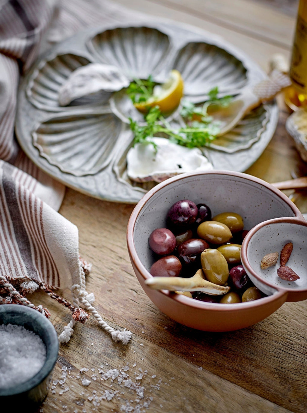 Creative Collection Rosamynthe Salt Jar w/Spoon, Rose, Marble
