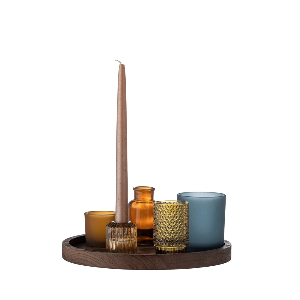 Bloomingville Sanga Tray w/Votive, Brown, Glass