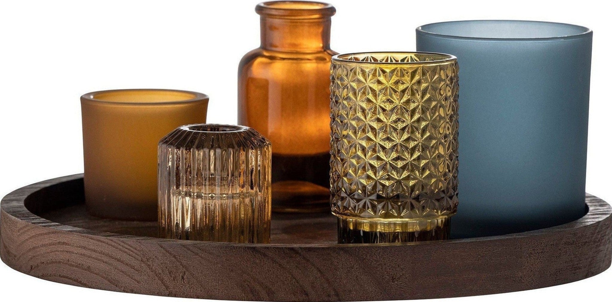 Bloomingville Sanga Tray w/Votive, Brown, Glass