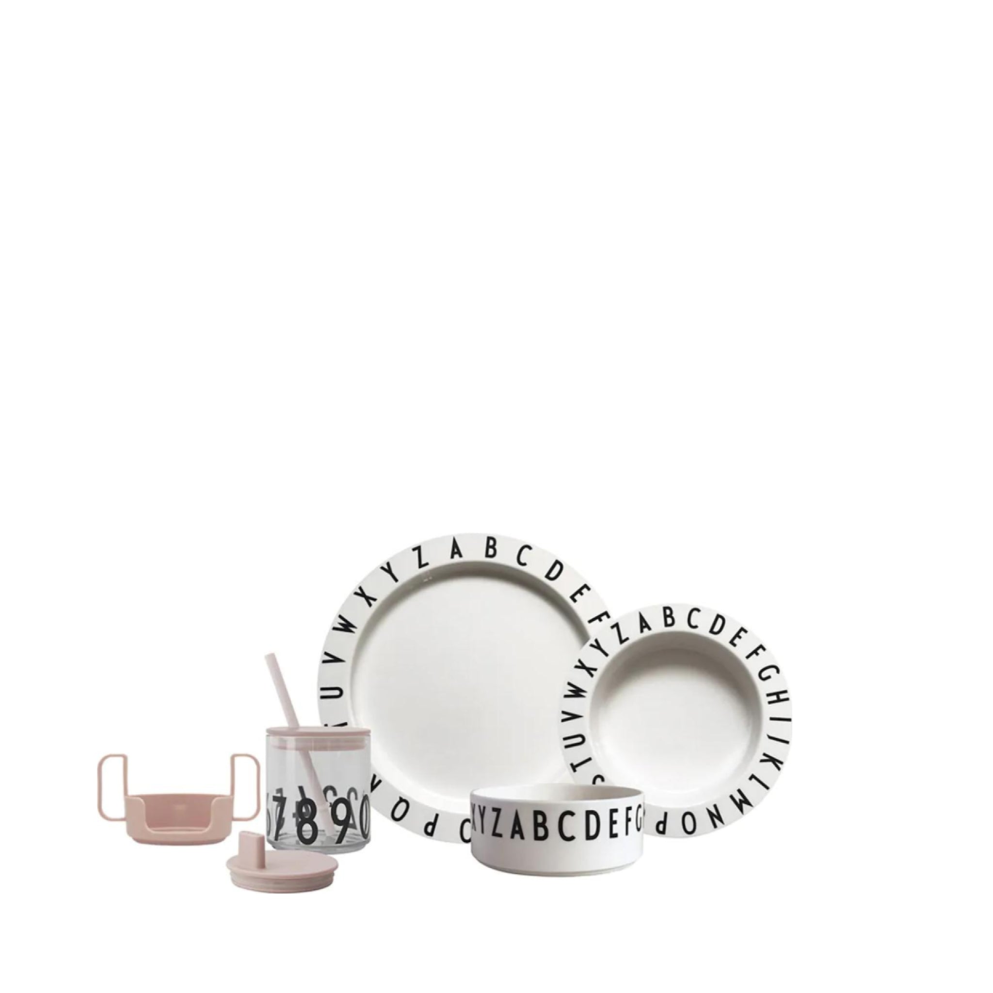 Design Letters Eat & Learn Plate in Gift Box, Nude/White