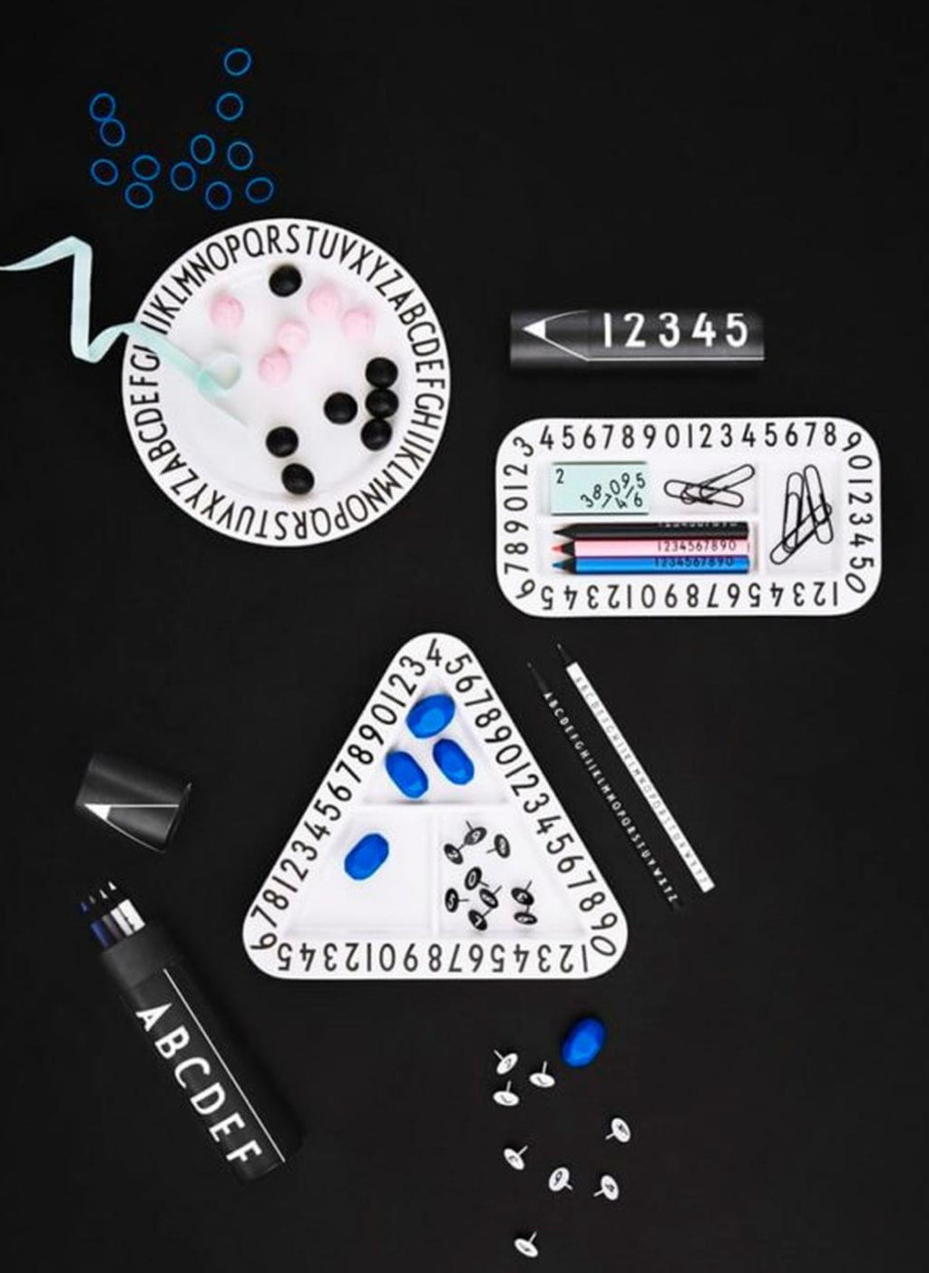 Design Letters Eat & Learn Plate in Gift Box, Nude/White