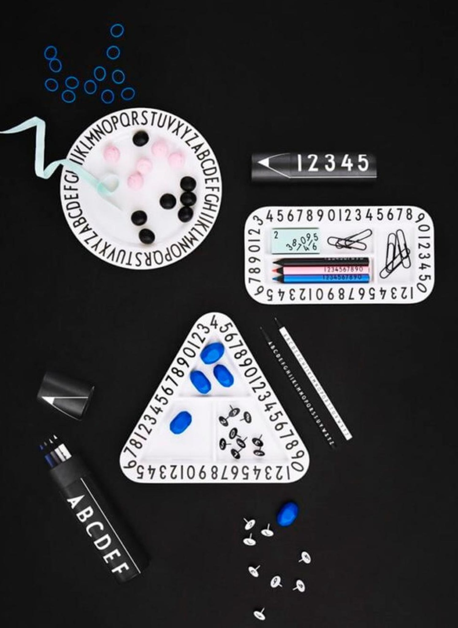 Design Letters Eat & Learn Plate in Gift Box, Nude/White