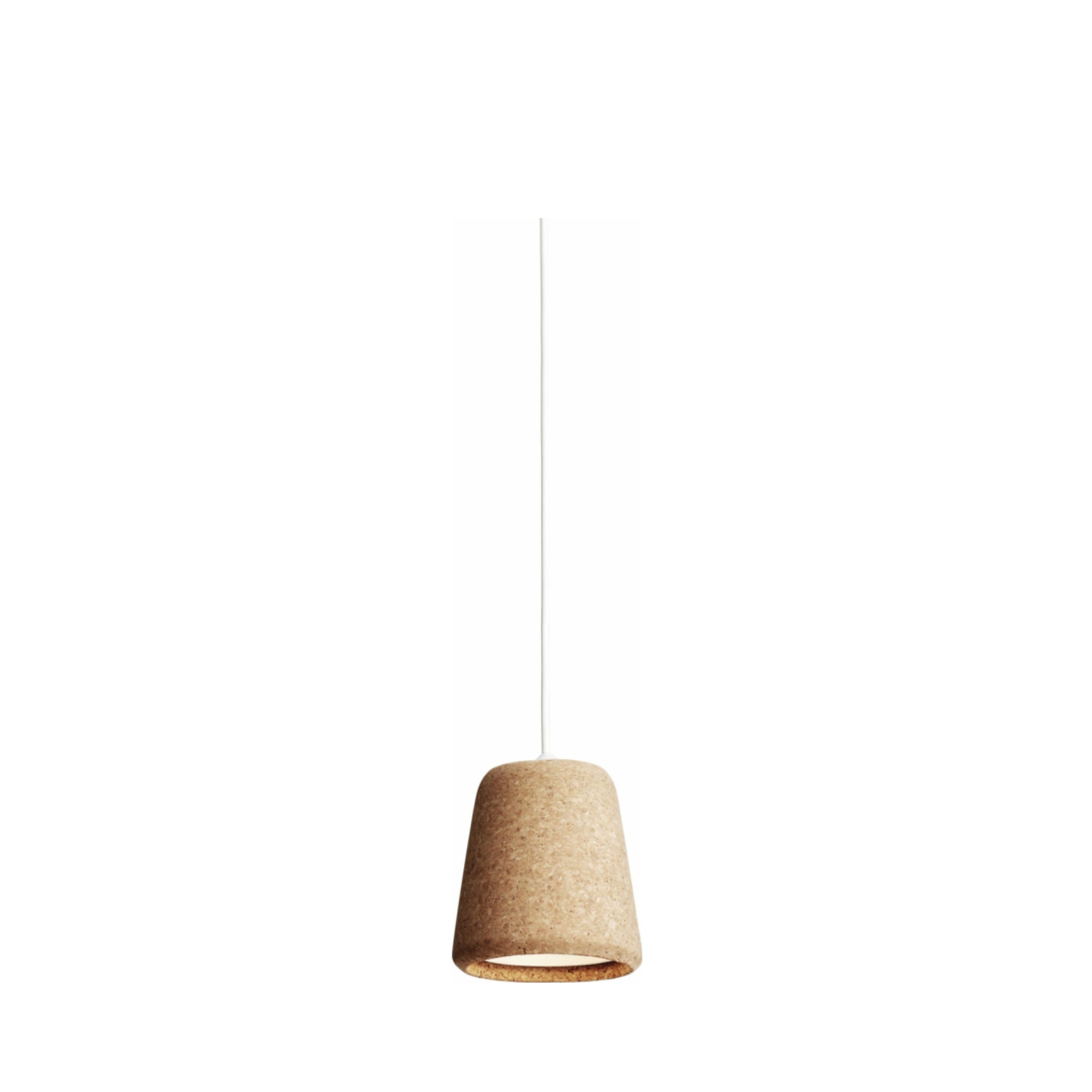 New Works Material Pendant, Natural Cork/White Fitting
