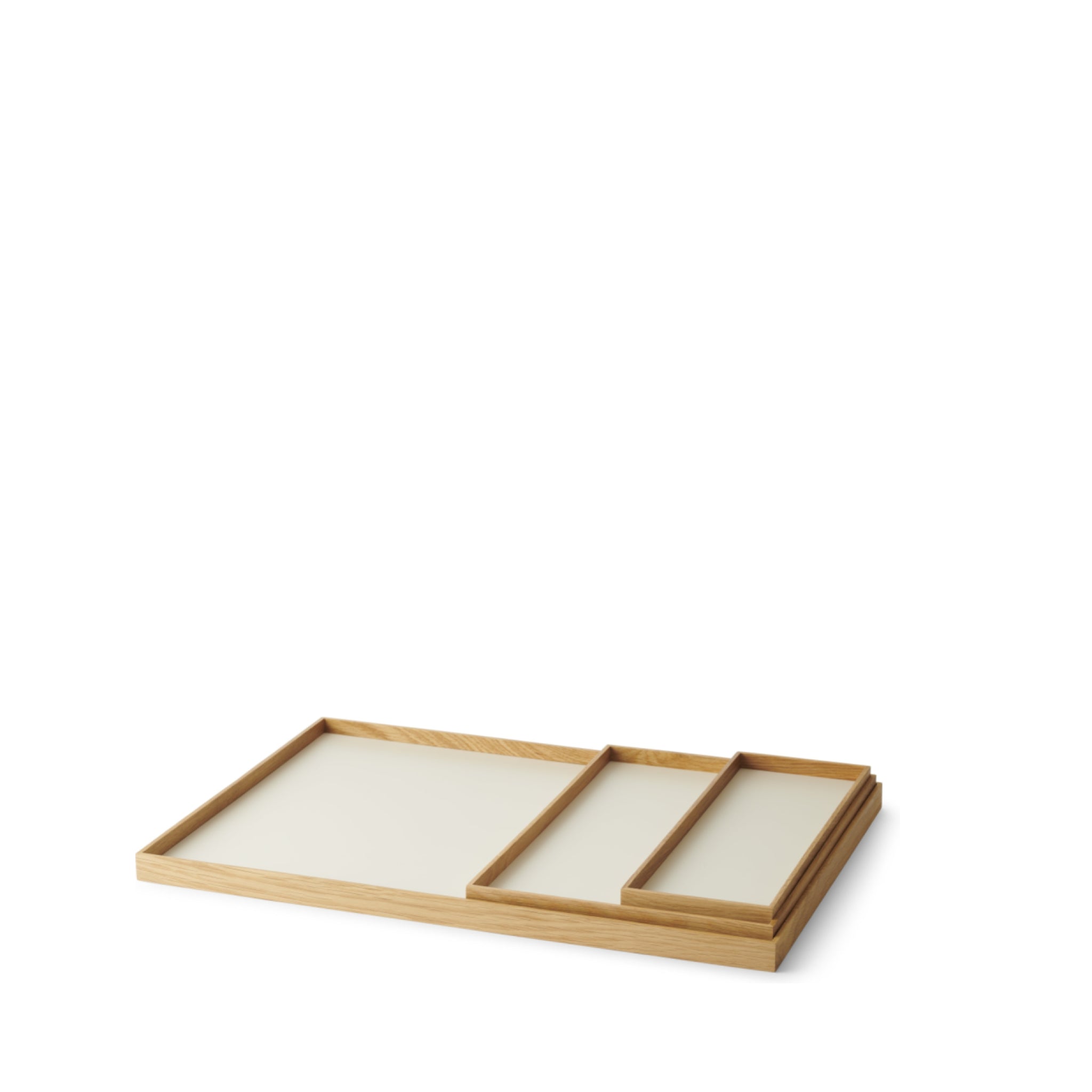 Gejst Frame Large Oak/beige Decorative Tray For Display — Ash & Aluminium