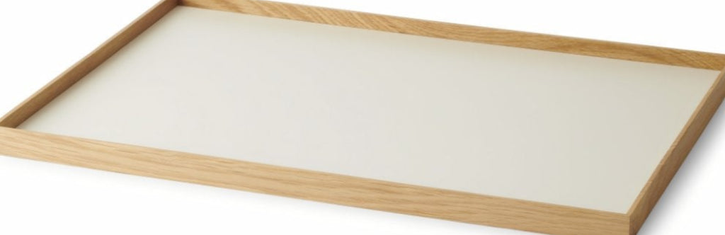 Gejst Frame Large Oak/beige Decorative Tray For Display — Ash & Aluminium