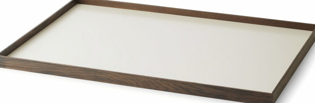 Gejst Frame Large Tray 45x48x28 Cm — Smoked Oak & Beige, Oak/textile
