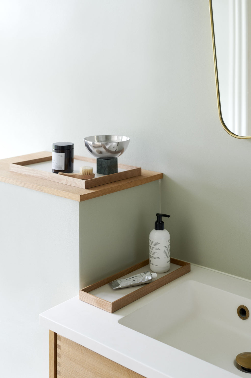 Gejst Frame Large Oak/beige Decorative Tray For Display — Ash & Aluminium