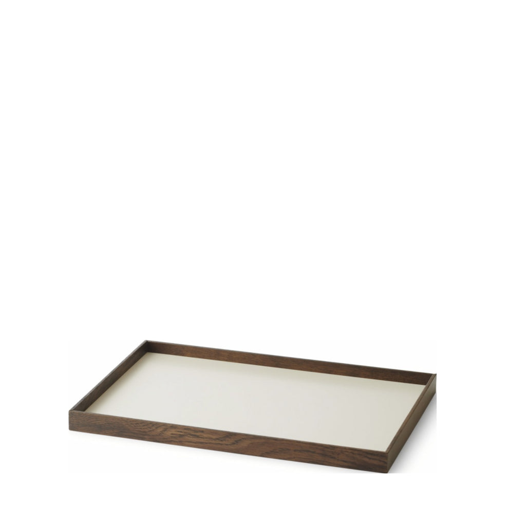 Gejst Frame Tray Smoked Oak & Beige — Medium Oak Leather 45×48×28 Cm