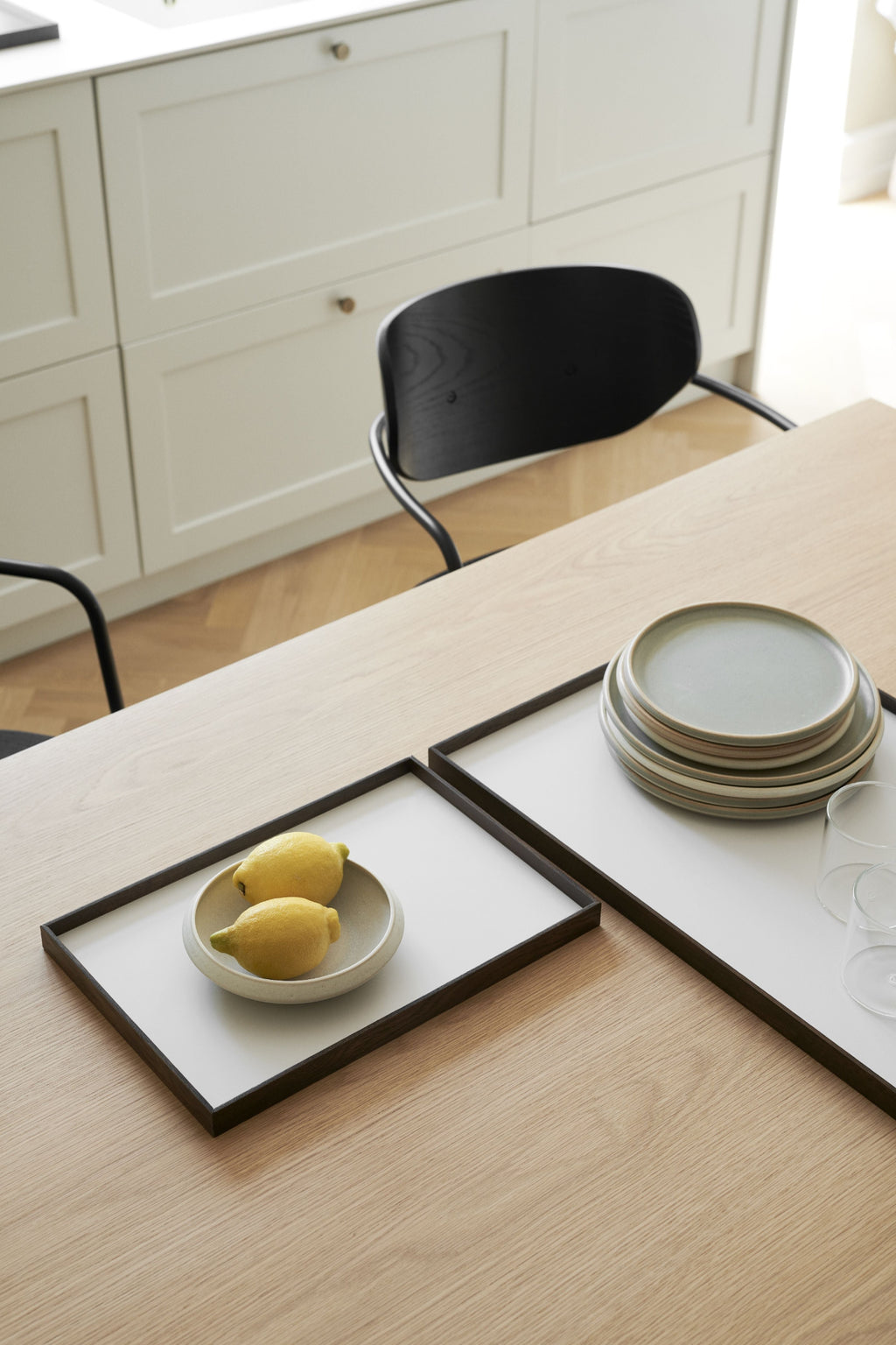 Gejst Frame Small Tray – Smoked Oak/beige Waterproof Mdf Home Display