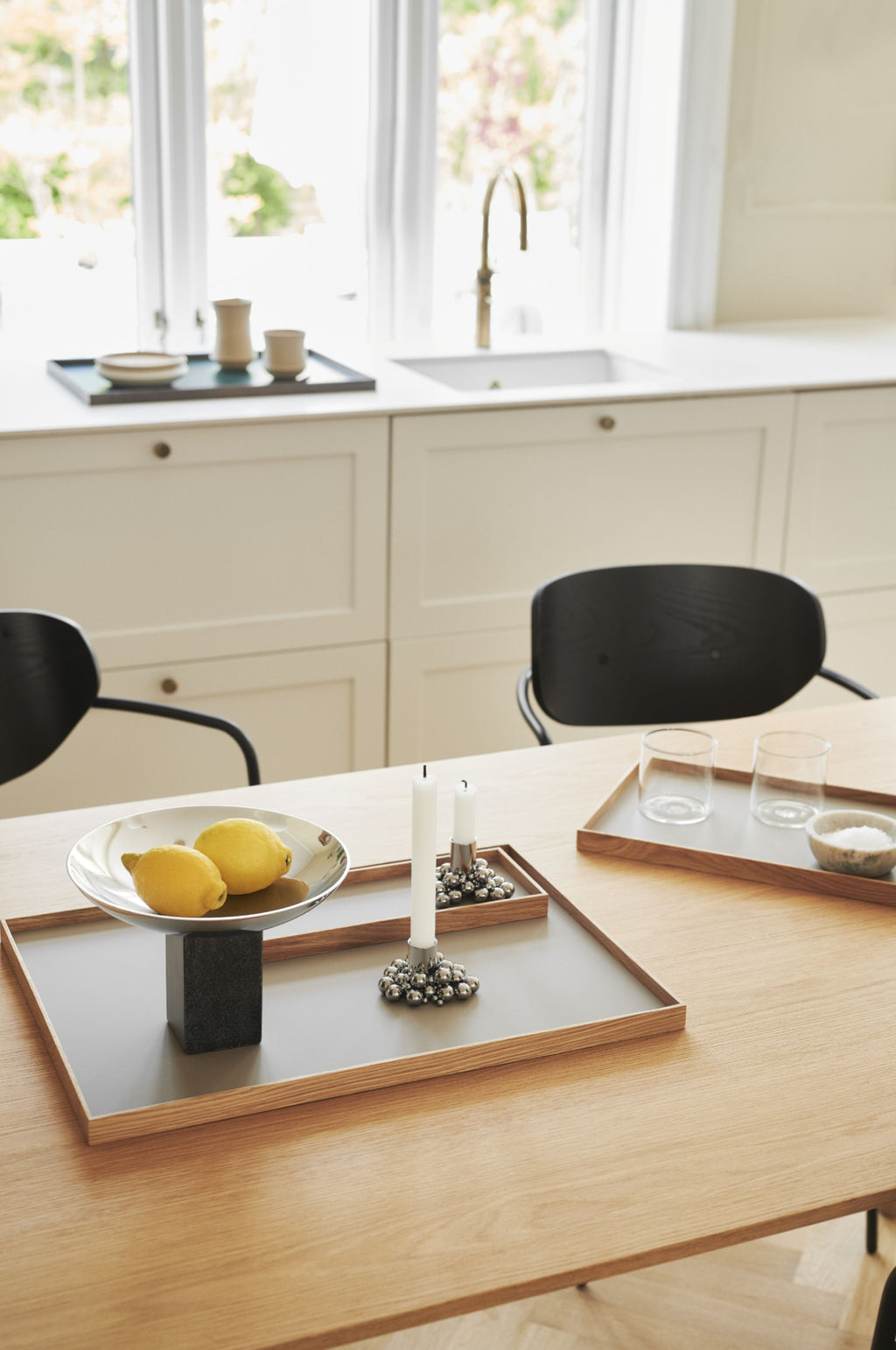 Gejst Frame Small Oak/beige Tray - Ash & Steel Display 47x40x41 Cm