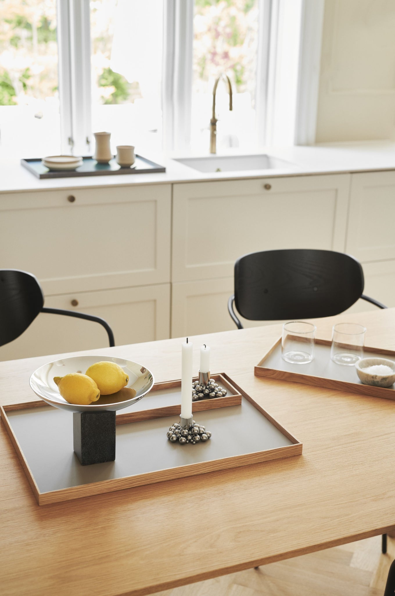 Gejst Frame Small Oak/beige Tray - Ash & Steel Display 47x40x41 Cm