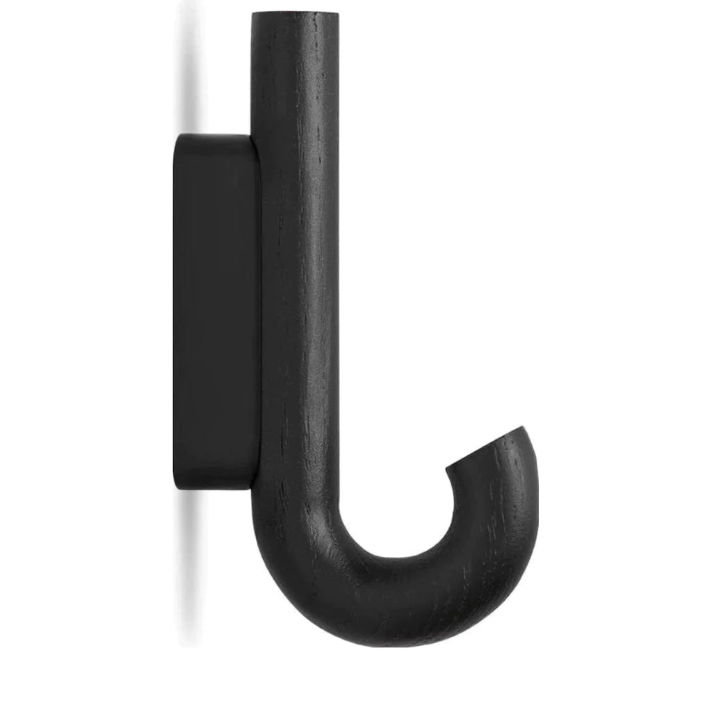 Gejst Hook Mini Hook – Black Oak & Black Metal, Compact Wall Hook