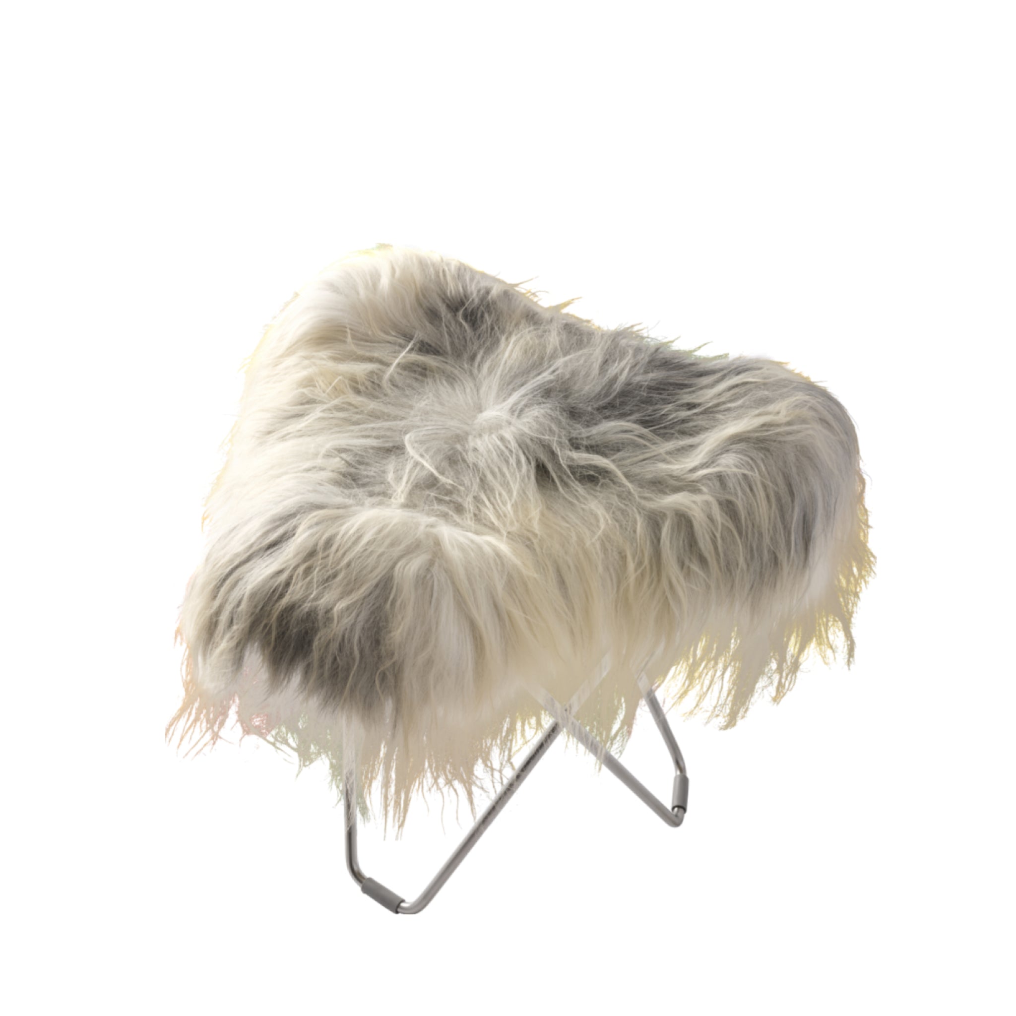 Cuero Iceland Flying Goose Stool, Wild Grey/Black