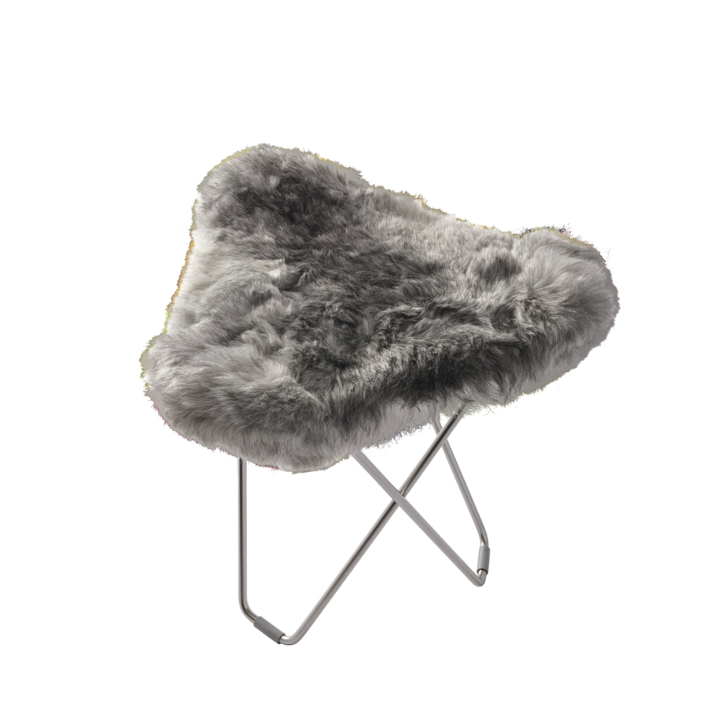 Cuero Iceland Flying Goose Stool, Wild Grey/Black