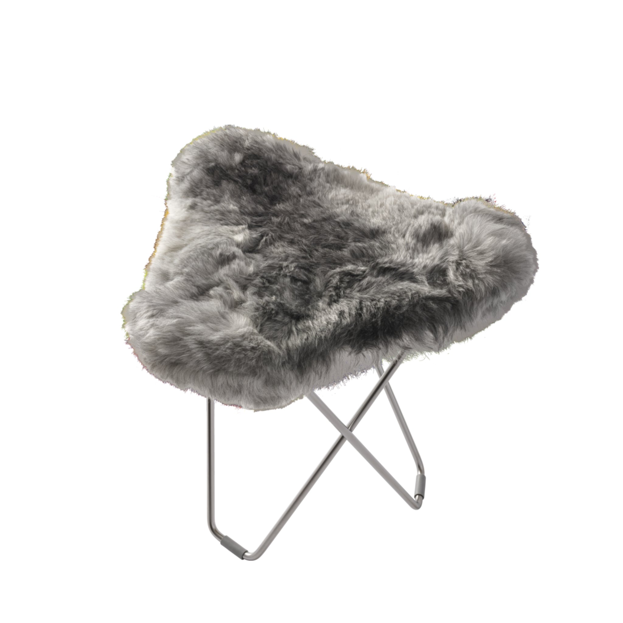 Cuero Iceland Flying Goose Stool, Wild Grey/Black