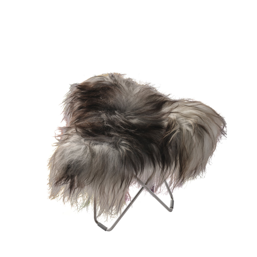 Cuero Iceland Flying Goose Stool, Wild Grey/Black