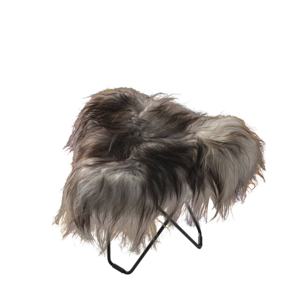Cuero Iceland Flying Goose Stool, Wild Grey/Black