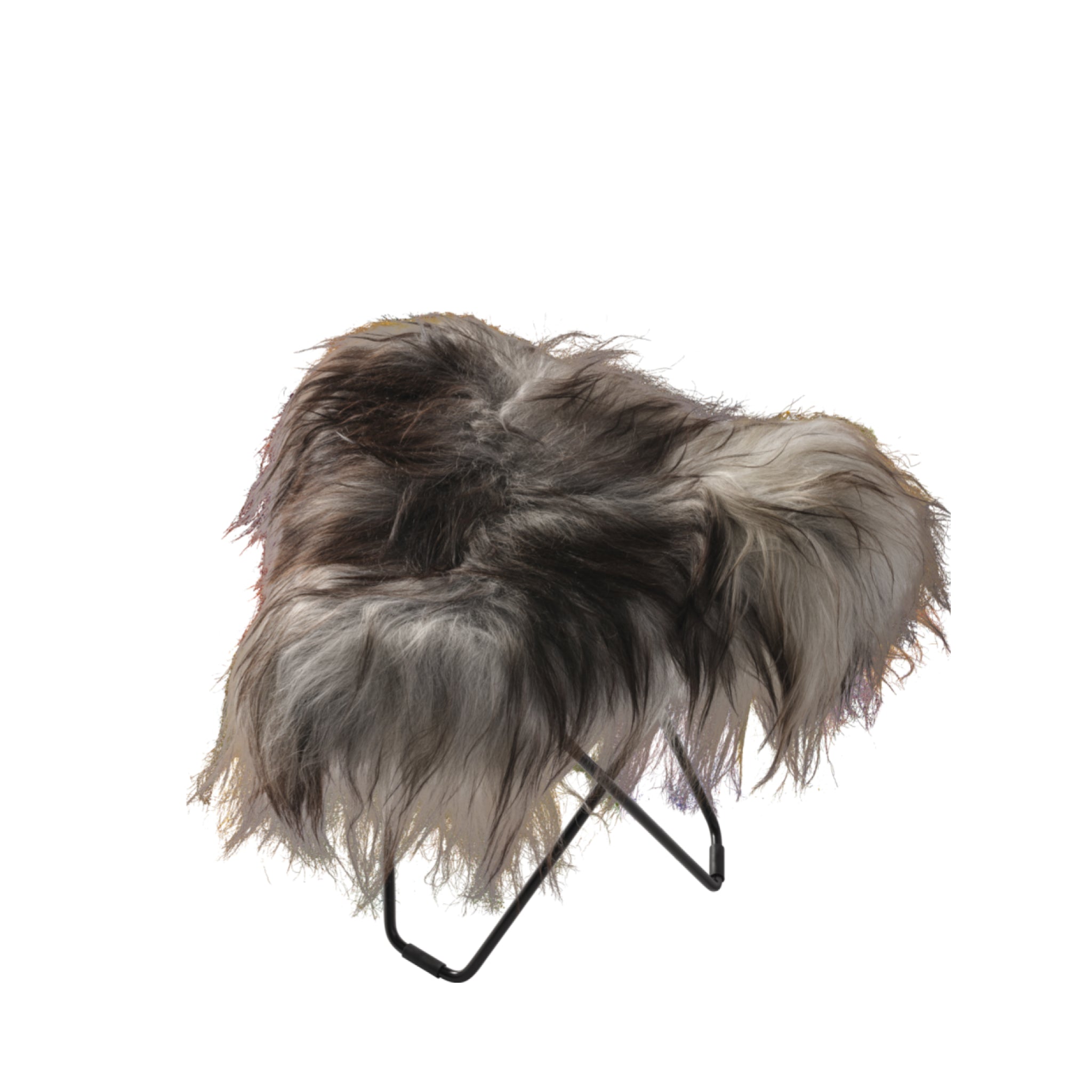 Cuero Iceland Flying Goose Stool, Wild Grey/Black