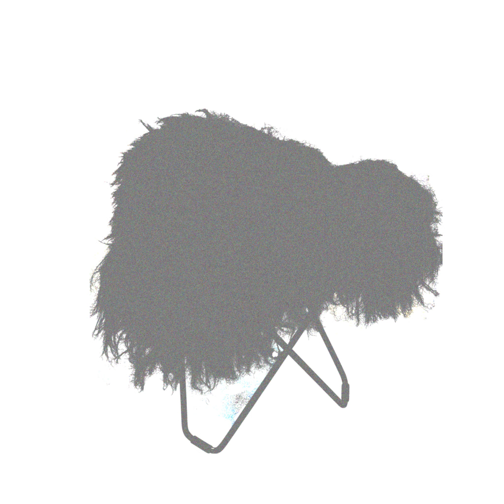 Cuero Iceland Flying Goose Stool, Wild Grey/Black