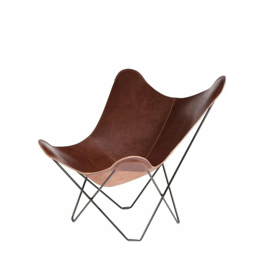 Cuero Pampa Mariposa Butterfly Chair, Chocolate/Black