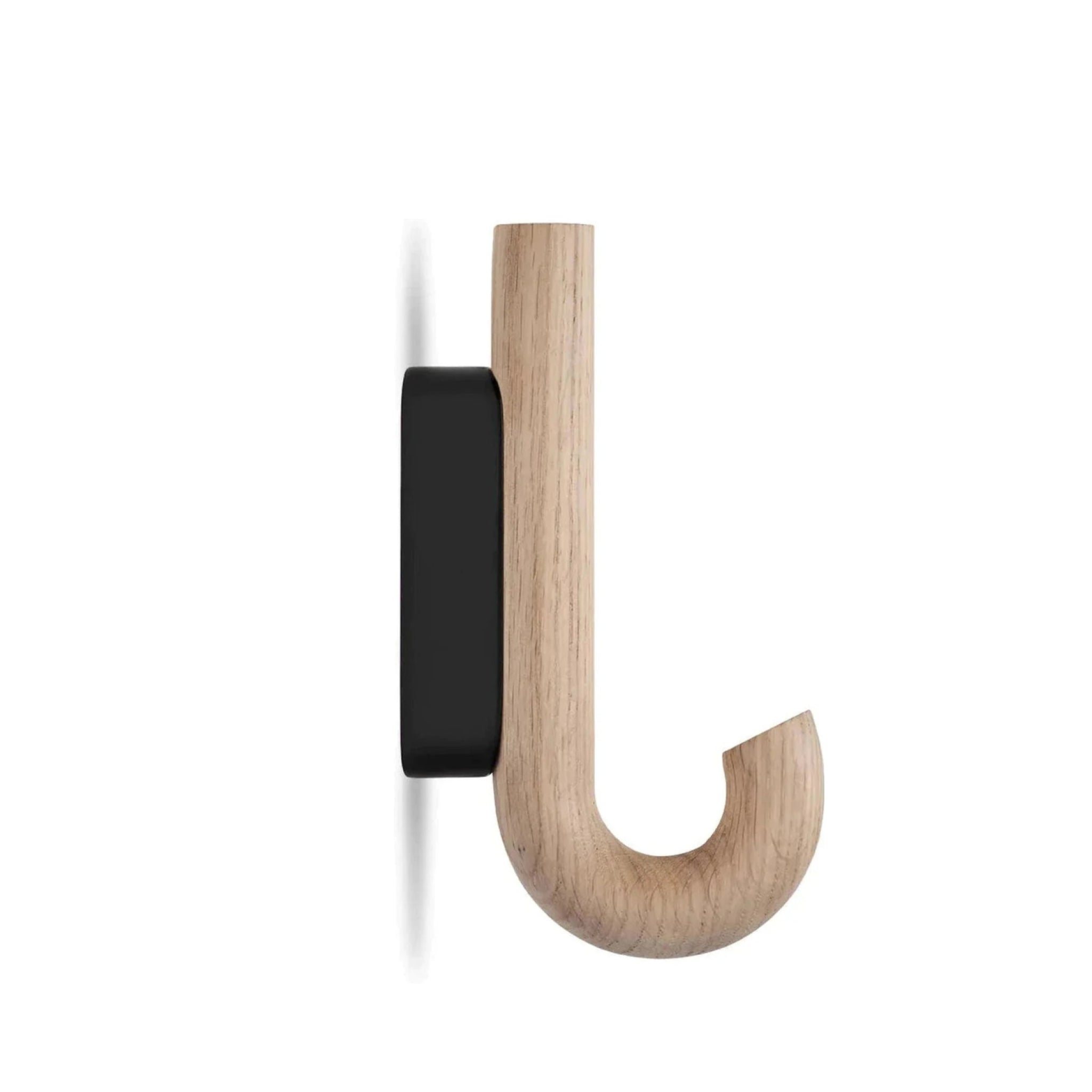 Gejst HOOK Mini Oak/Black Wall Hook — Small Coat & Towel Hanger, Hallway