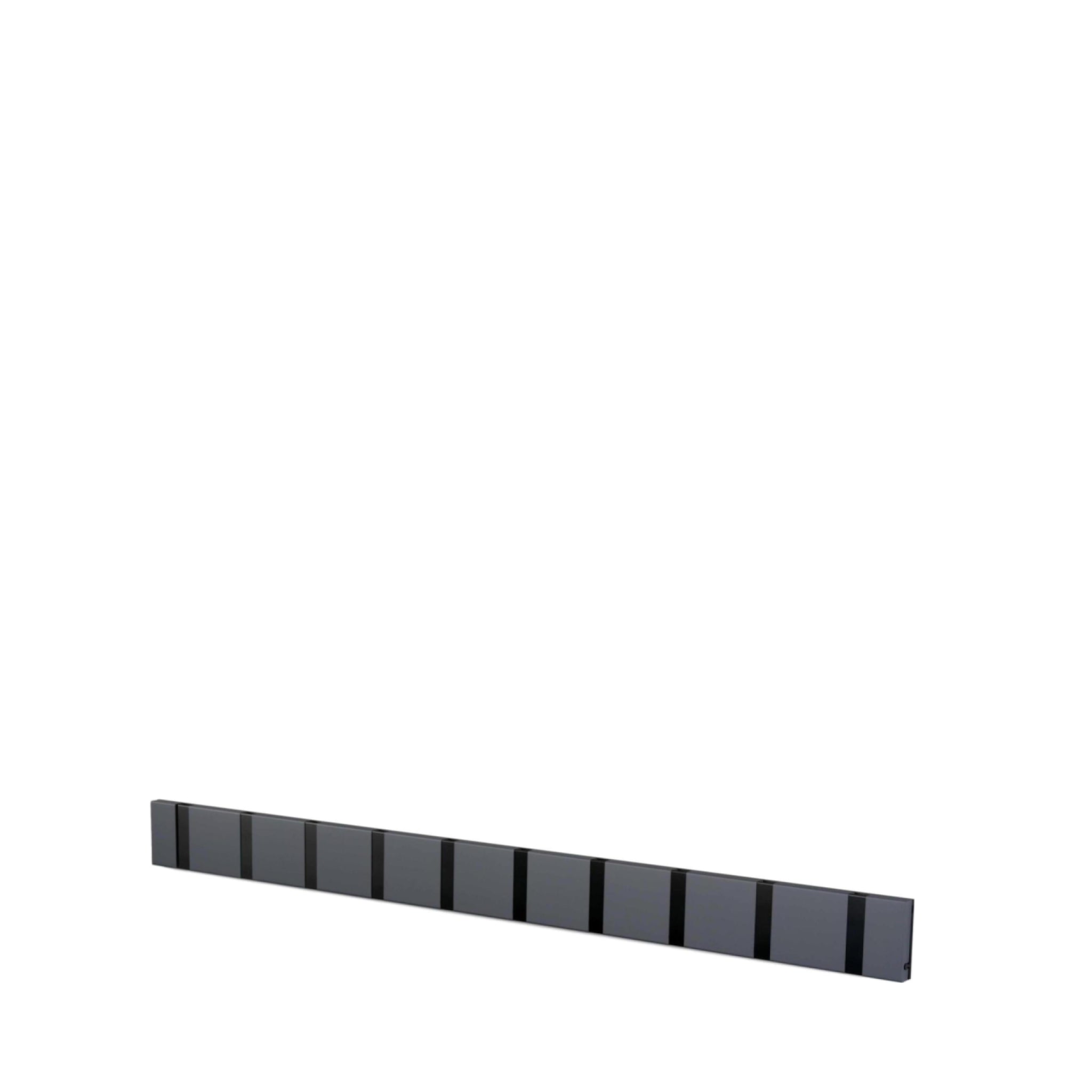 LOCA Knax horizontal Coat Rack 10 hooks, anthracite/black