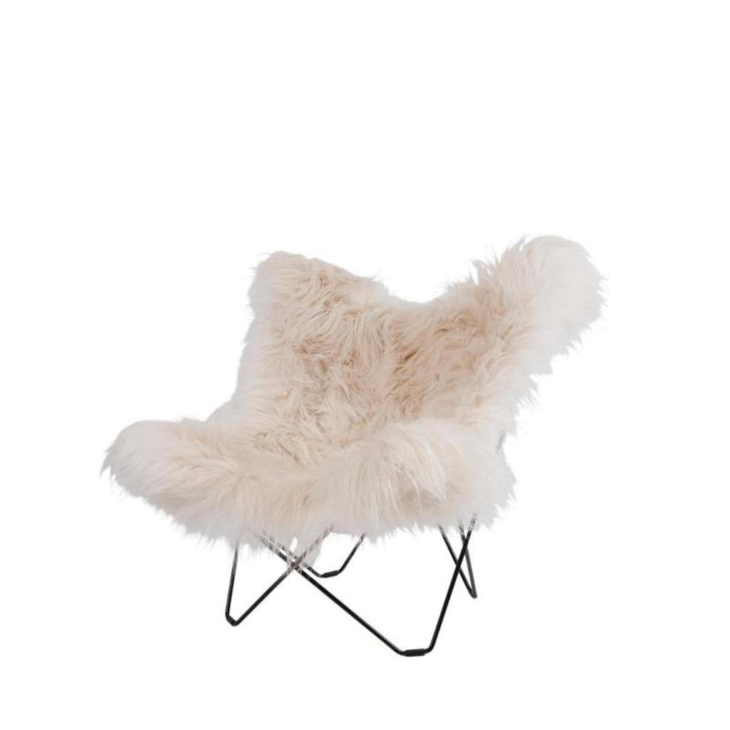 Cuero Iceland Mariposa Butterfly Chair, Wild White/Black