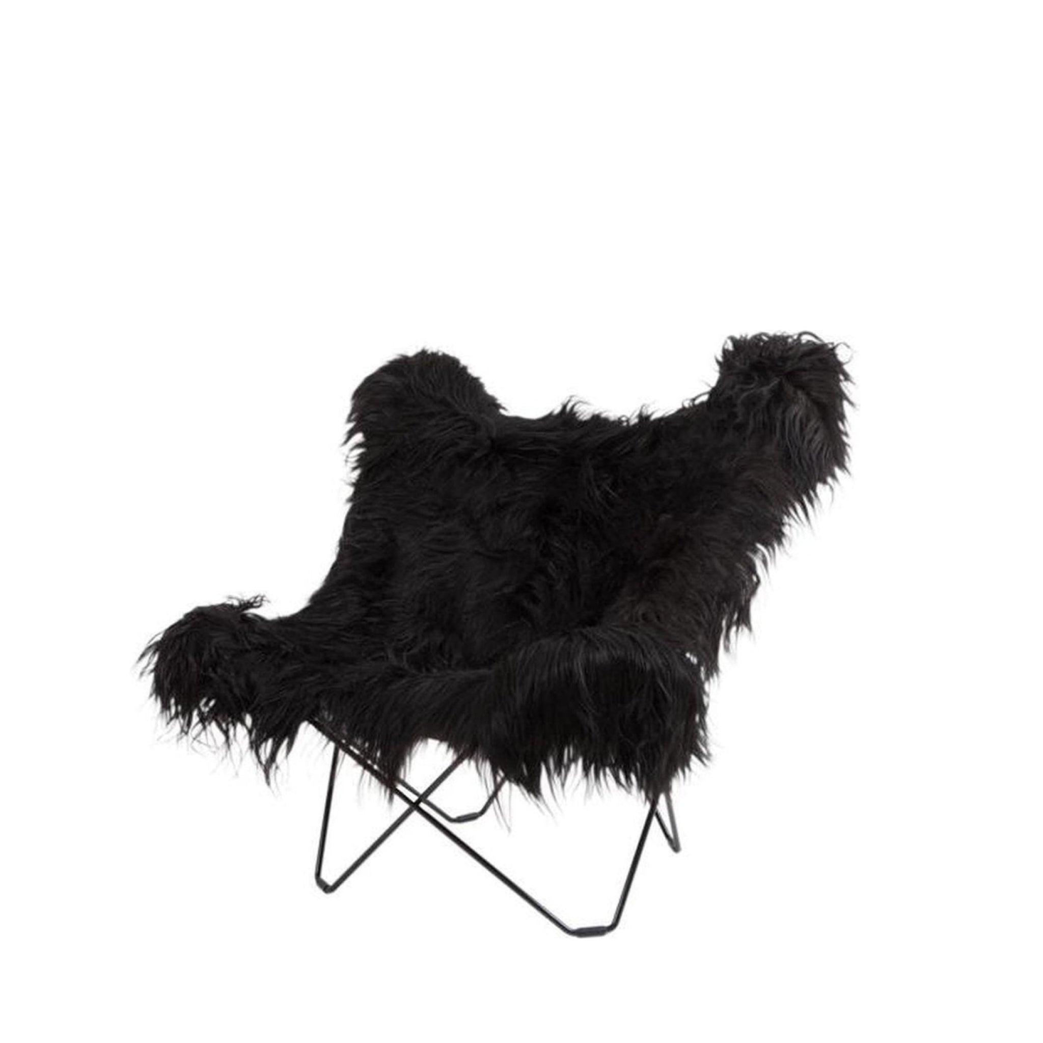 Cuero Iceland Mariposa Butterfly Chair, Wild Black/Black