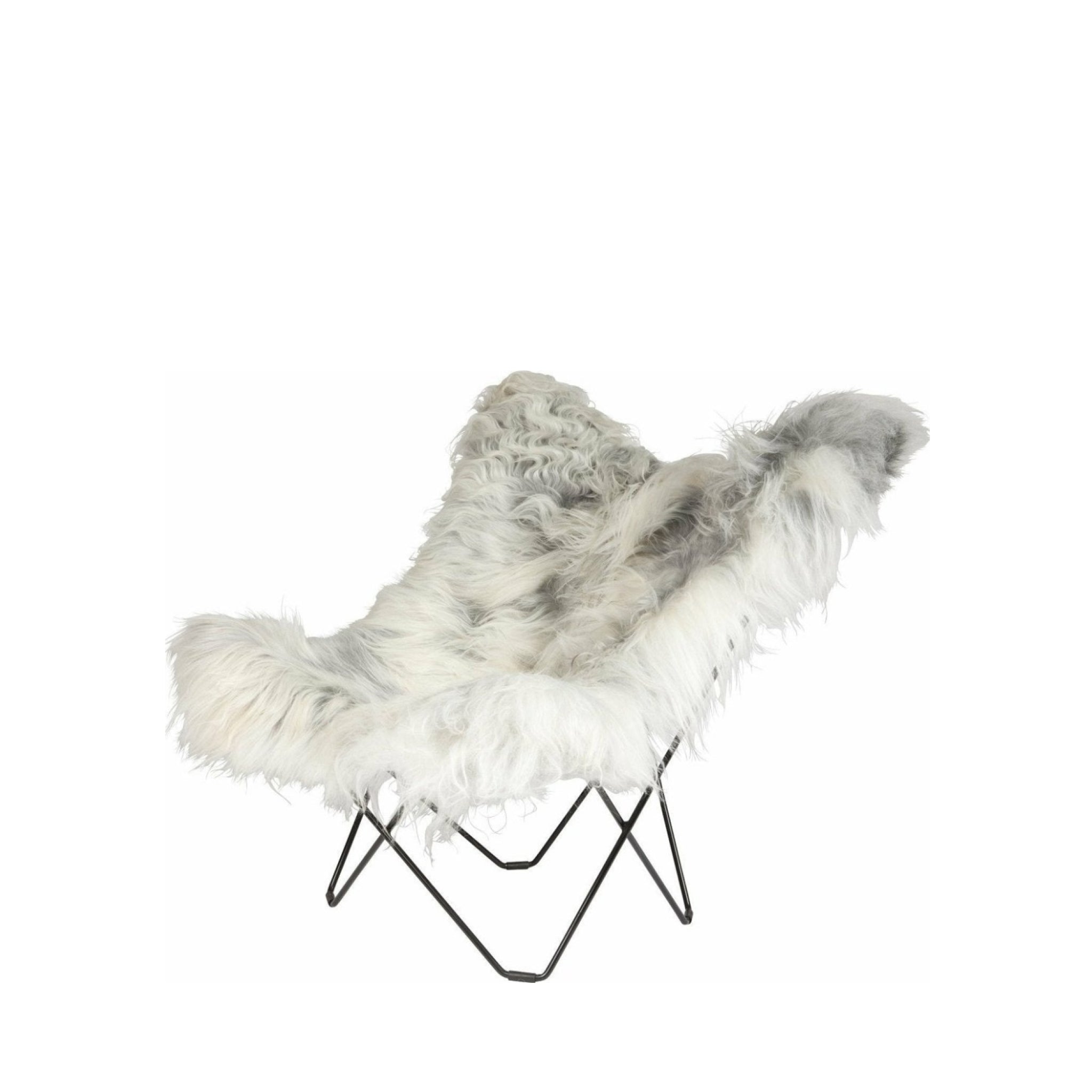 Cuero Iceland Mariposa Butterfly Chair, Wild Grey/Black