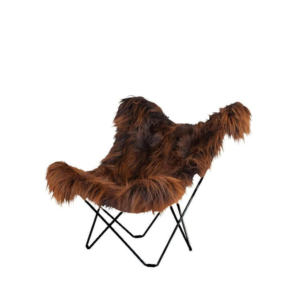 Cuero Iceland Mariposa Butterfly Chair, Wild Brown/Black