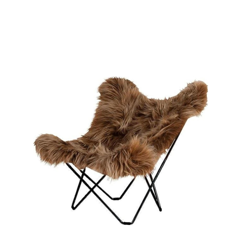 Cuero Iceland Mariposa Butterfly Chair, Wild Brown/Black