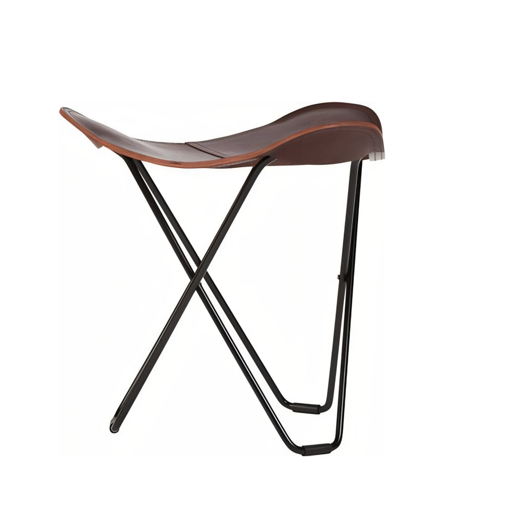 Cuero Pampa Flying Goose Stool, Chocolate/Black